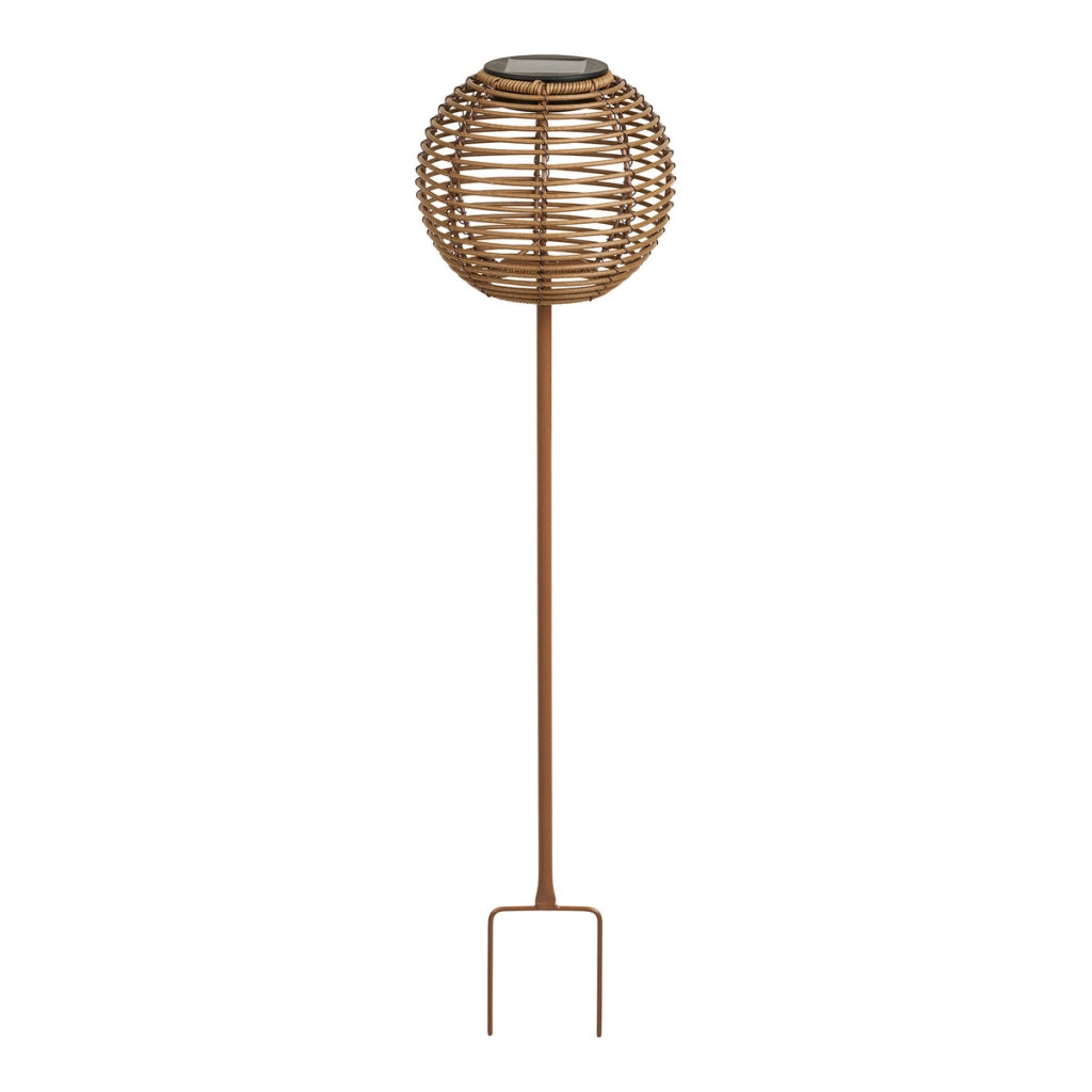 Lampada solare Carlisle in metallo e PE natural — piantana outdoor 70 cm