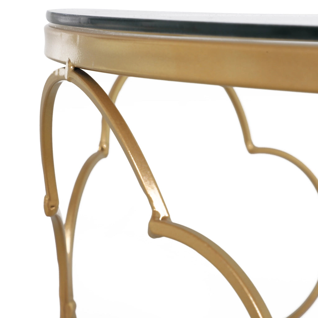 Tavolino da Salotto ¨C zephmum ¨C Impilabile, Art Deco, Metallo, Vetro, Oro