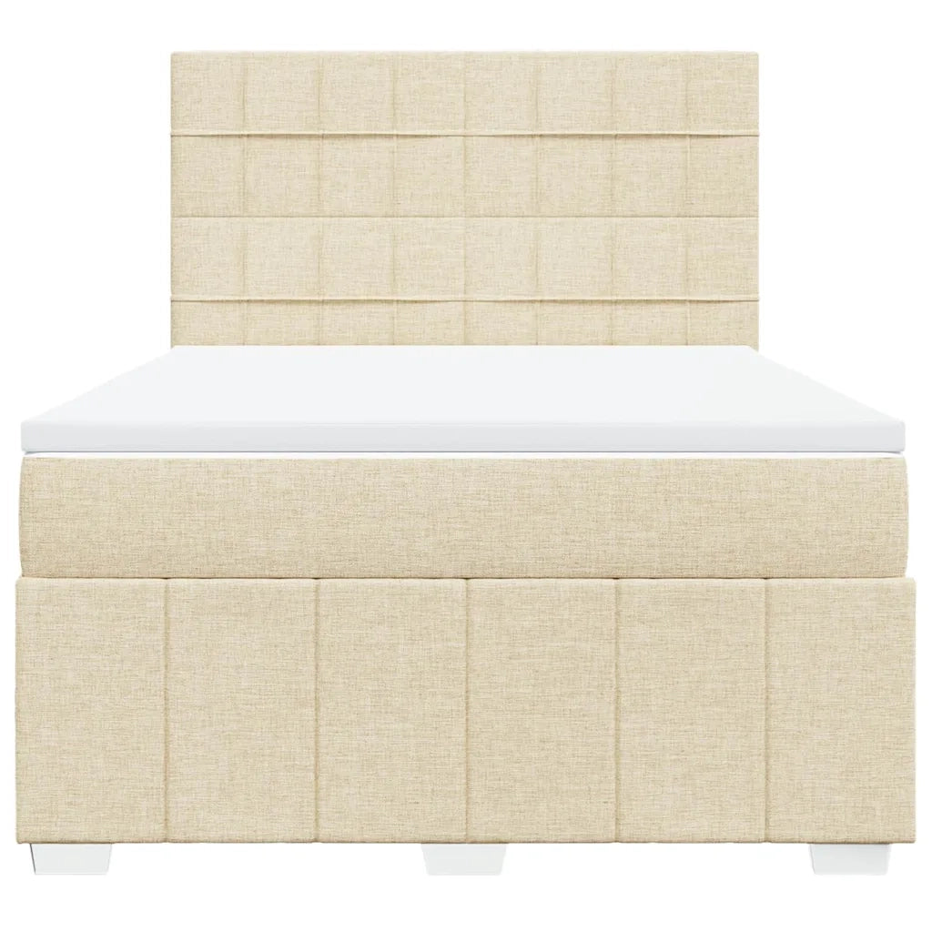 Giroletto a Molle con Materasso Crema 140x19 cm in Tessuto