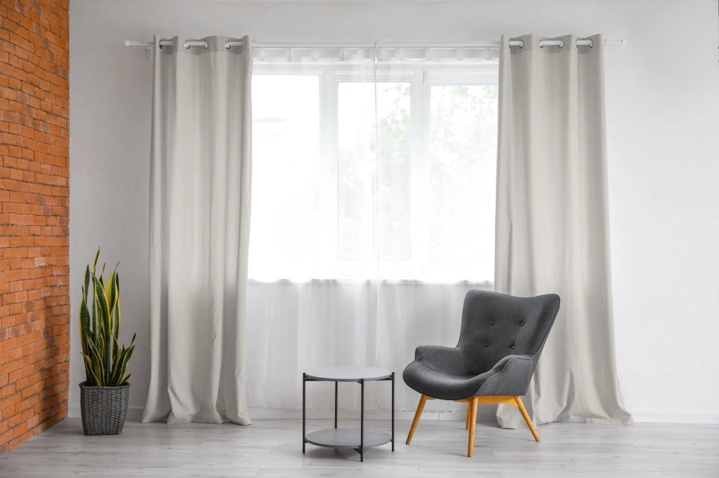 Tenda Semioscurante 140 x 290 Cm Moderne Con Occhielli  Bianco - 1 Tenda