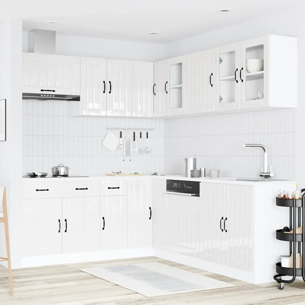 Set Mobili da Cucina 11 pz Lucca Bianchi Lucido in Truciolato