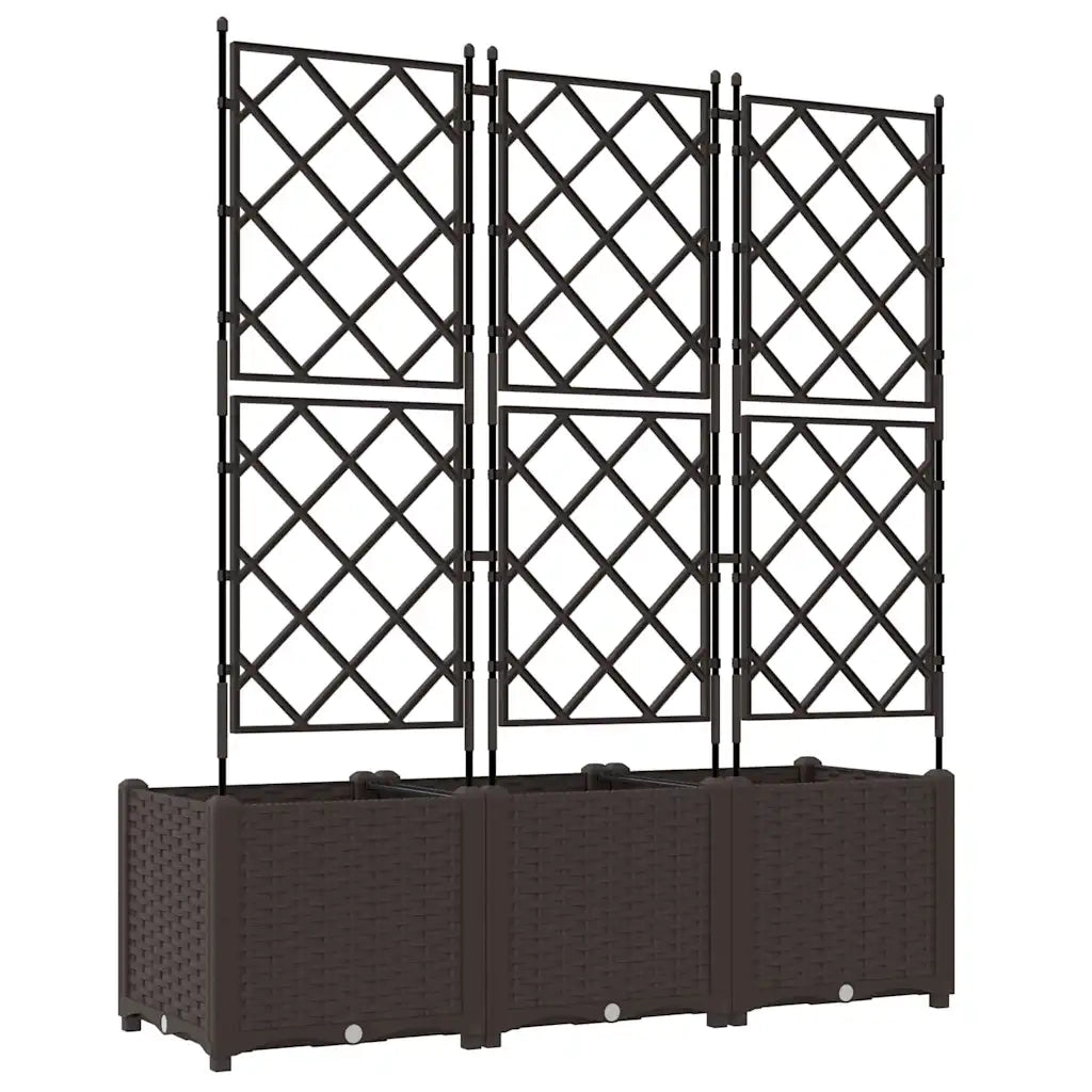 Vaso da giardino 3 pcs Marrone 120 x 40 x 143 cm Plastica 42002817