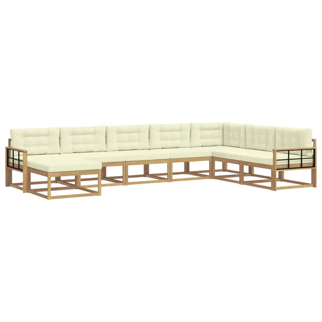 Set di divani da esterno 8 pz Bianco e Crema 3386874