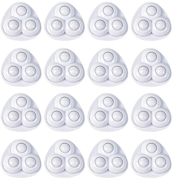 16 pezzi di ruote per mobili, ruote autoadesive, ruote girevoli 360 gradi, ruote a rullo silenziose, per elettrodomestici, contenitori per rifiuti, scatole di conservazione (nastro nylon bianco)