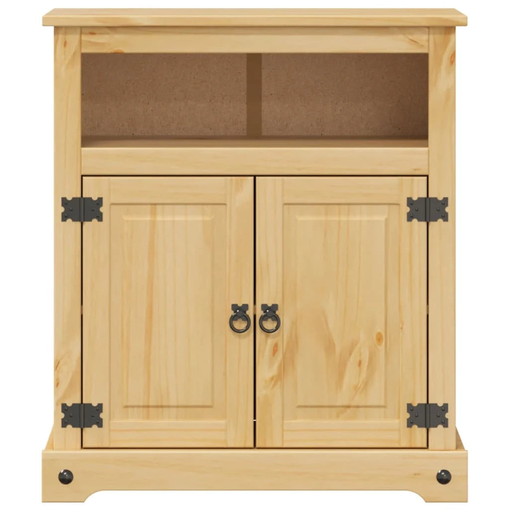 Mobiletto da bagno Corona 70 x 33 x 80 cm ampio spazio di archiviazione stile rustico legno di pino massello finitura miele 02_0057605