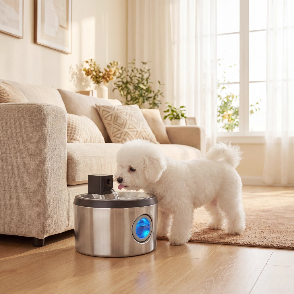 Fontanella per Gatti 4L ¨C Zephmum ¨C Senza Fili Inox con Sensore di Movimento 6 Filtri