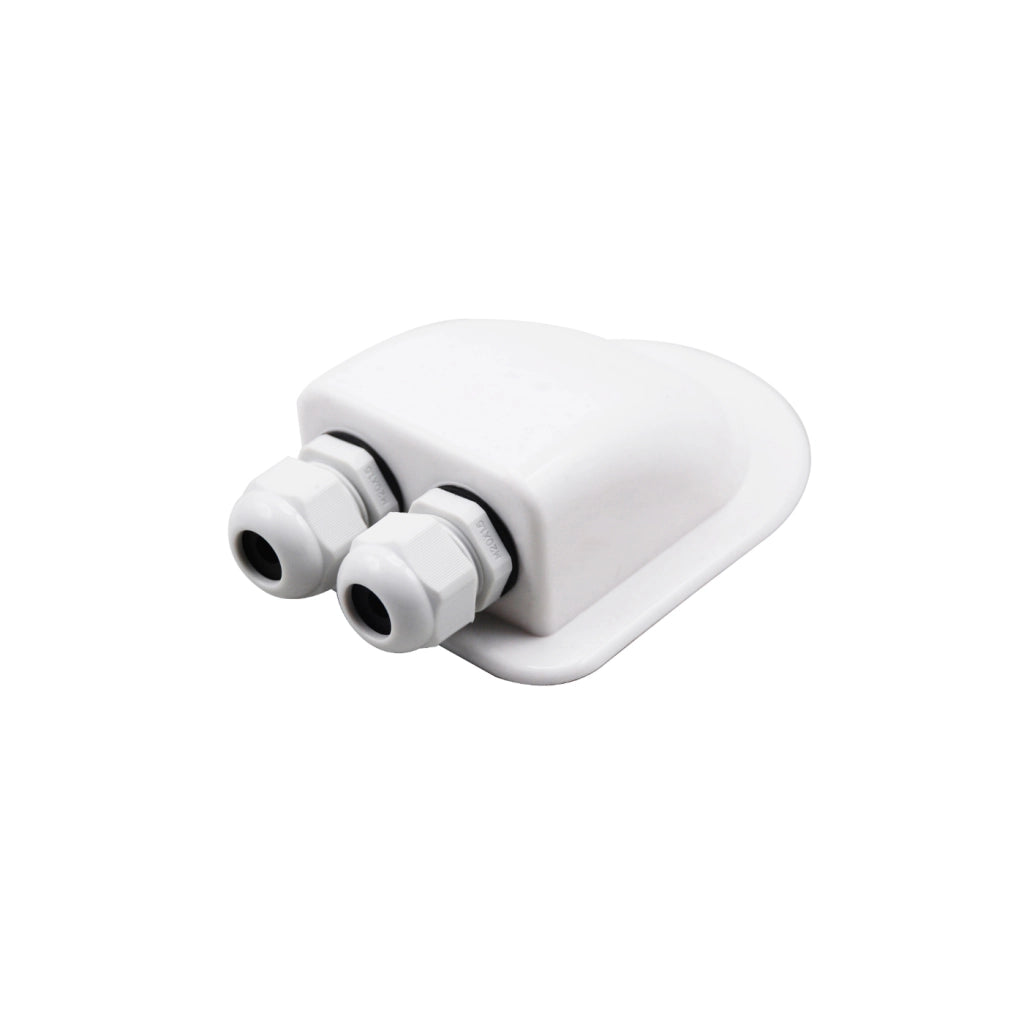Alcapower Scatola di Ingresso Cavi Curva a Doppio Foro con Passacavo IP68 M20, Ideale per Cavi da 6mm a 12mm, Base 92x112mm, Altezza 40mm