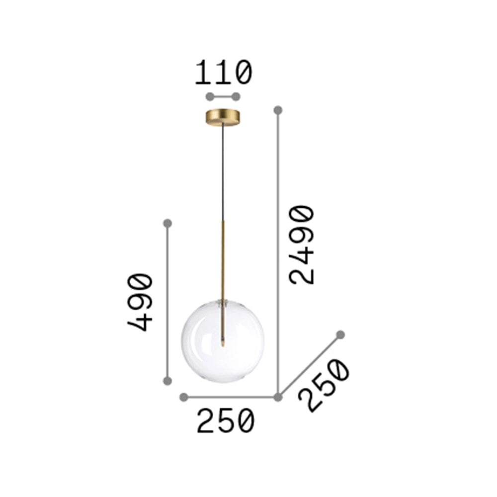 Sospensione Contemporanea Equinoxe Metallo Cromo 1 Luce 2W 3000K D25Cm