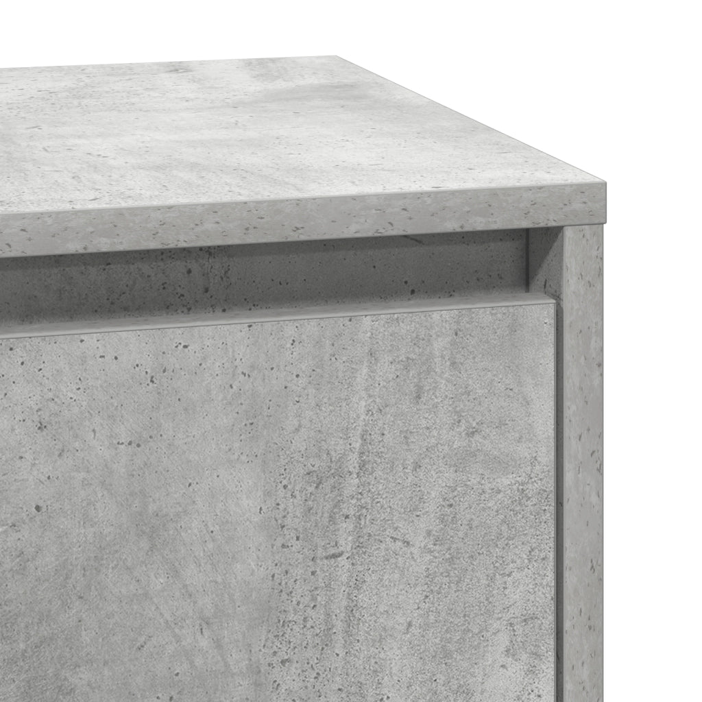 Comodino con illuminazione LED Grigio cemento 39x34,5x65 cm Legno ingegnerizzato