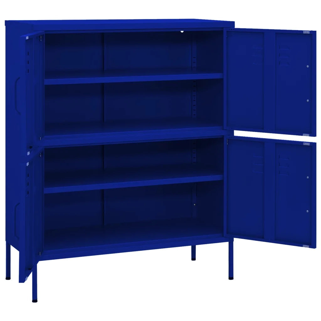 Armadietto Blu Marino 80x35x101,5 cm in Acciaio 336136