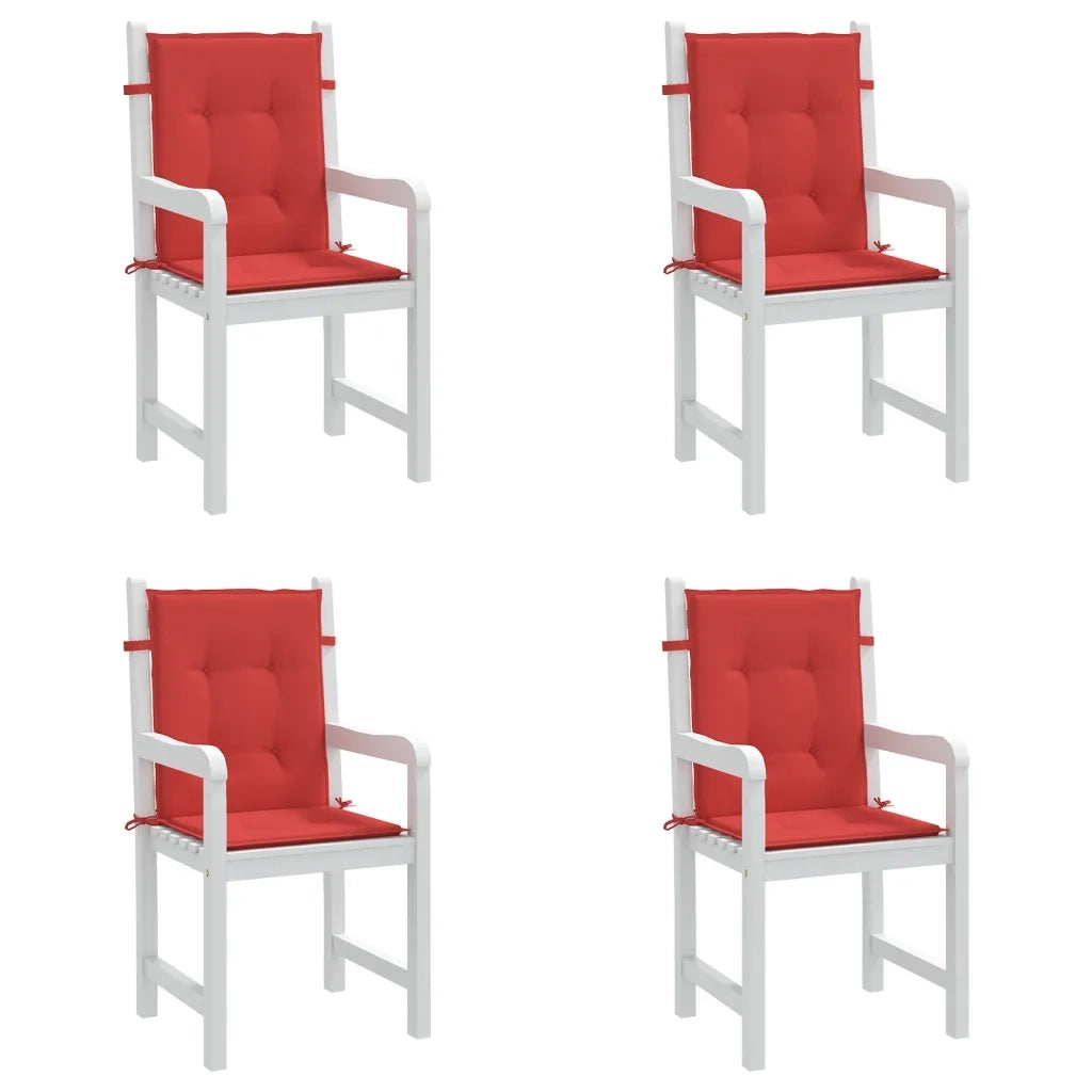 Cuscini per Sedia da Giardino 4 pz Rossi 100x50x7 cm in Tessuto