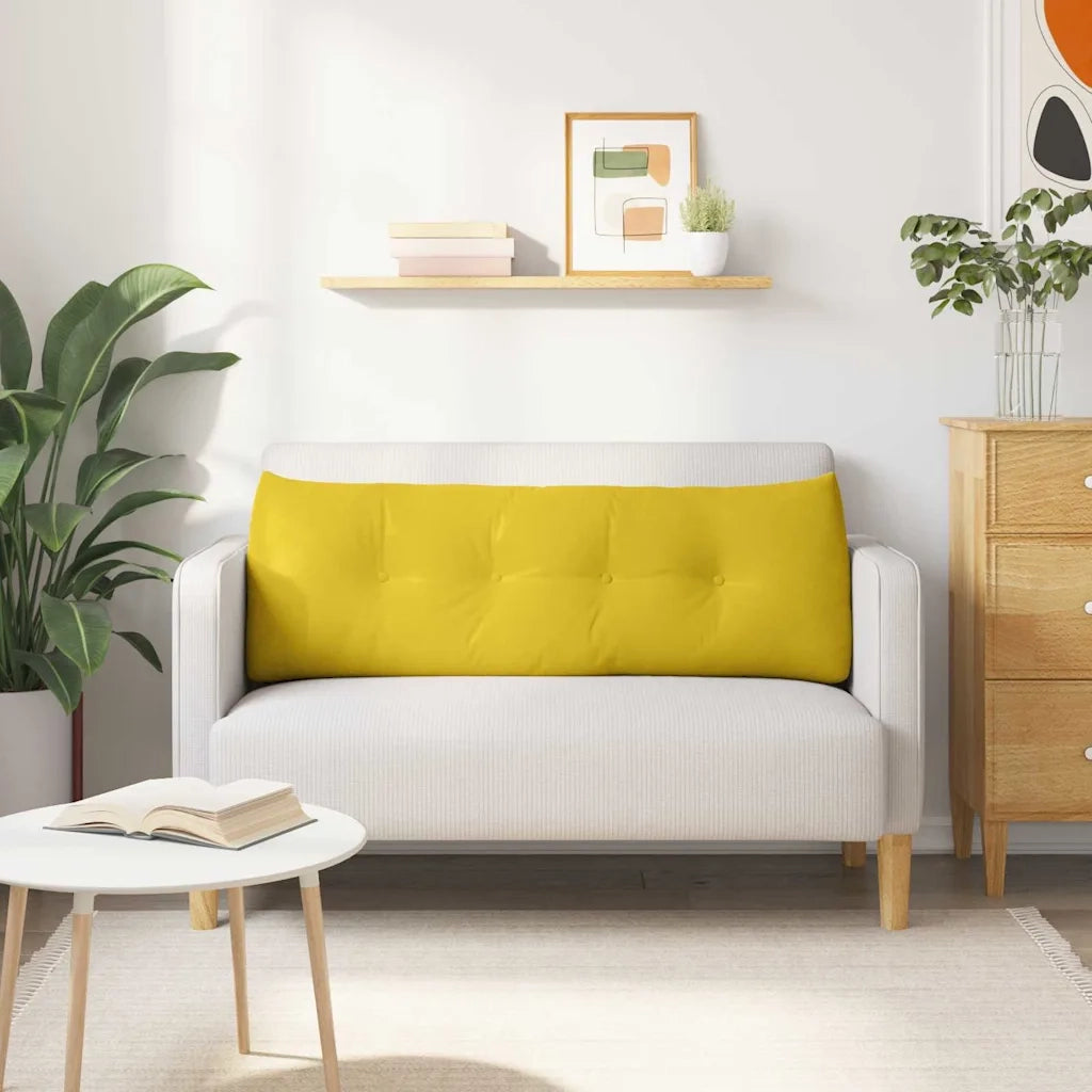 Cuscino per Schiena Giallo 140 x 24 x 50 cm Velluto