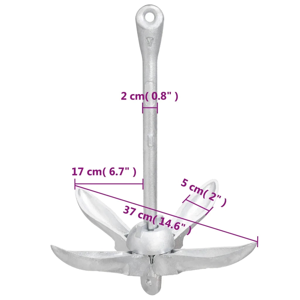 Ancora Pieghevole Argento 3,2 kg in Ferro Malleabile CFW8390184