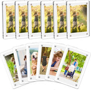 Pacchetto da 12 di supporti per foto in acrilico magnetici Adatto per frigorifero Magnetici Adatti per supporti per Polaroid Adatti per supporti per fotocamere Instax Mini Dimensione: 2,36 x 3,54 pollici