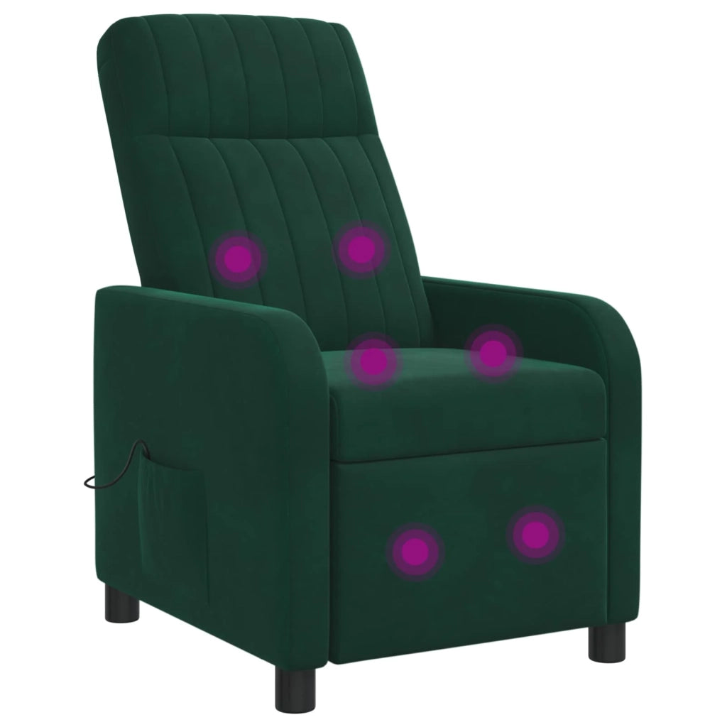 Divano Sedia-Poltrona Massaggiante Verde Scuro Velluto (V)