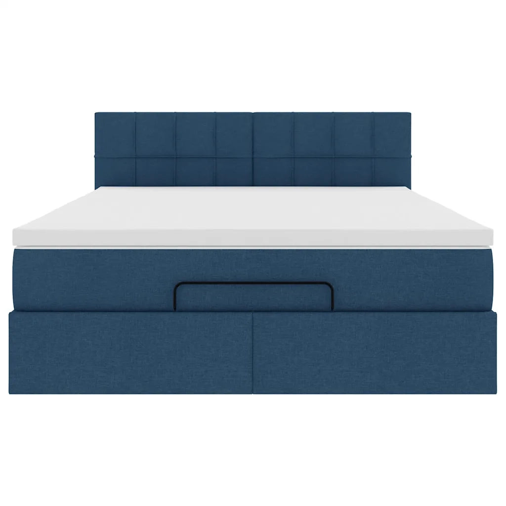vidaXL Pouf Letto con Materasso e LED Blu 140x190 cm