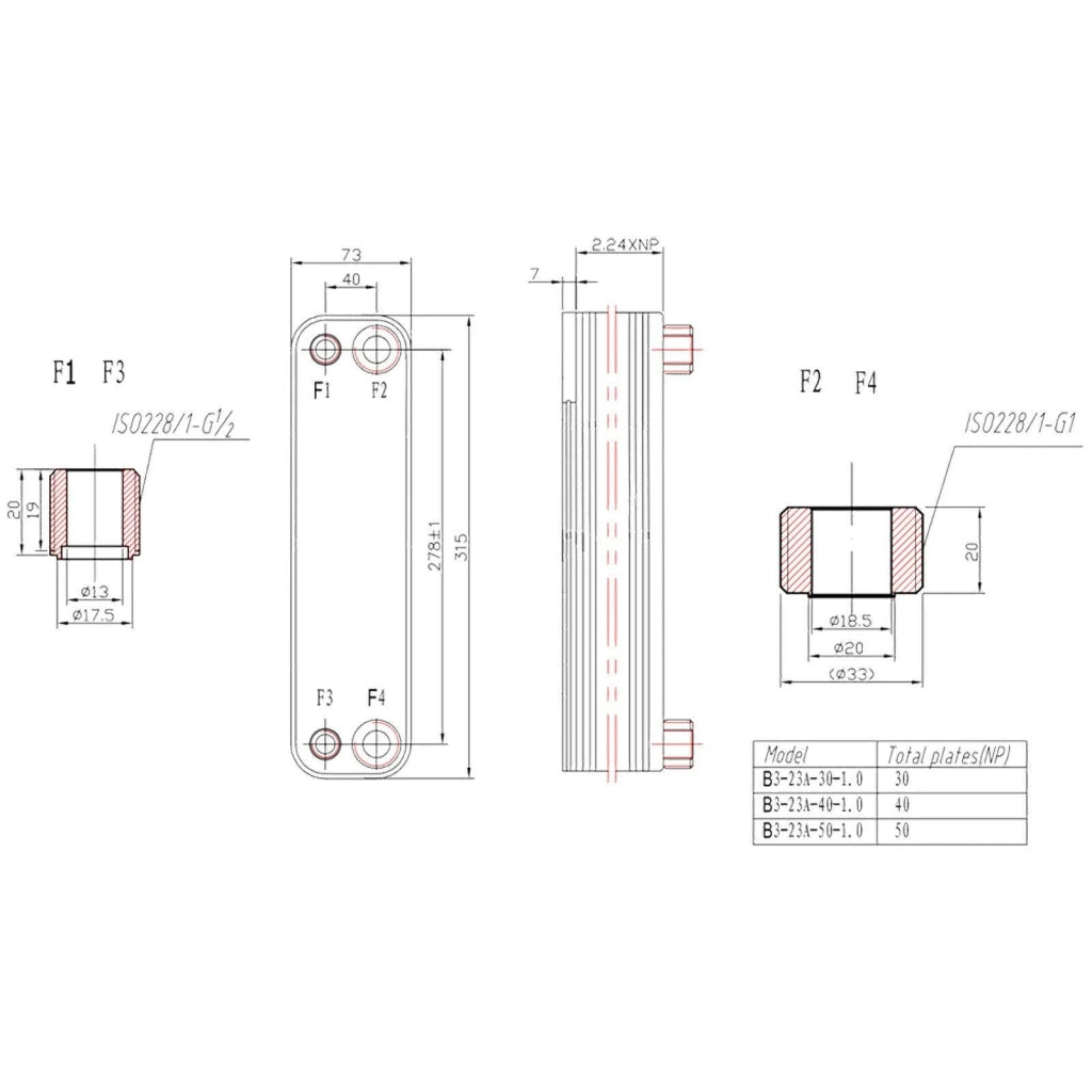 Scambiatore di calore termico in acciaio inox 30 piastre max 125 kW acqua solare 16_0000832
