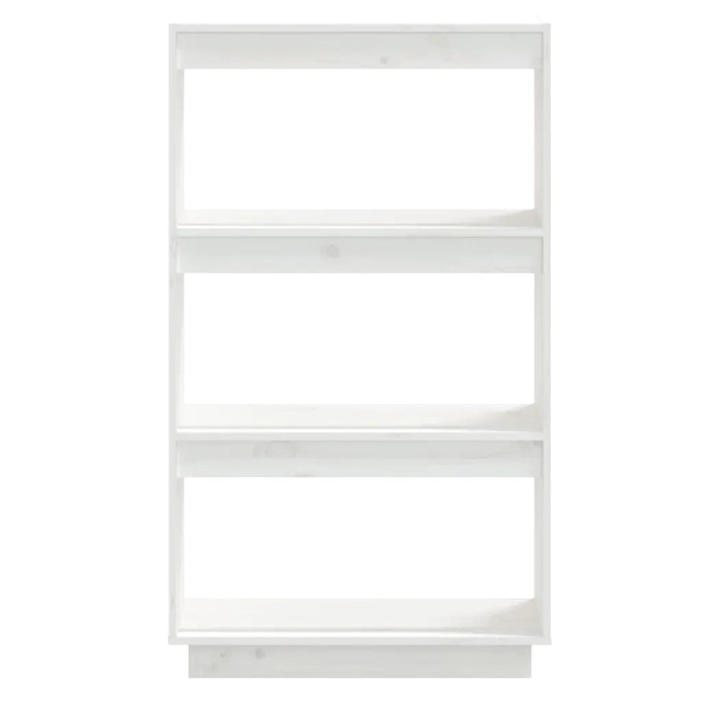 Libreria Divisorio-Scaffale per Libri-Mobile di Stoccaggio Bianco 60x35x103cm in Legno Massello di Pino