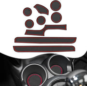 Pavimenti in gomma per Mini Cooper F56 2015-2023 (Non compatibili con F55/4 porte) Tappetini antiscivolo per console centrale Cassetto di ripostiglio Cooper 2023 Interno (Rosso)