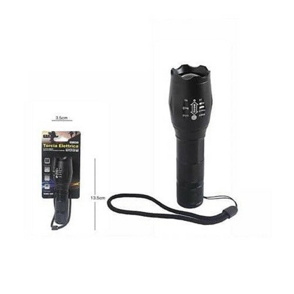 Trade Shop - Torcia Elettrica Ultra Luminosa Luce 1led Impermeabile Campeggi Jd072 14cm 63366 -