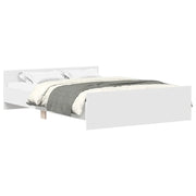 Letto matrimoniale | Letto per adulti | Giroletto con Testiera e Pediera Bianco 150x200 cm