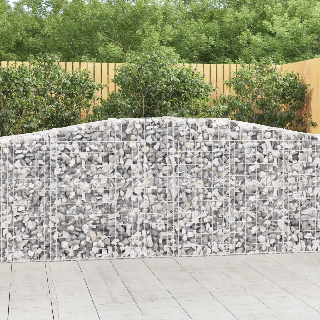 Cesti Gabbioni ad Arco 15 pz 400x50x100/120 cm Ferro Zincato 3145965