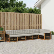Set di divani da esterno 6 pz Naturale e Grigio Chiaro 3381447