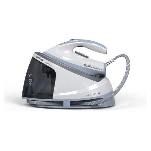 Imetec rapidvapor ferro da stiro generatore di vapore, piastra fluid ceramic a rapido riscaldamento, leggero, sistema di pulizia calc clean, colpo vapore 240 g, 2400 w, 5 bar pump - 9033