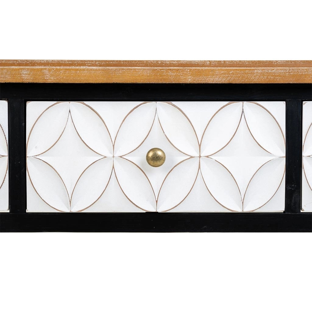 Mobile da ingresso in legno con 3 cassetti 120x40x81