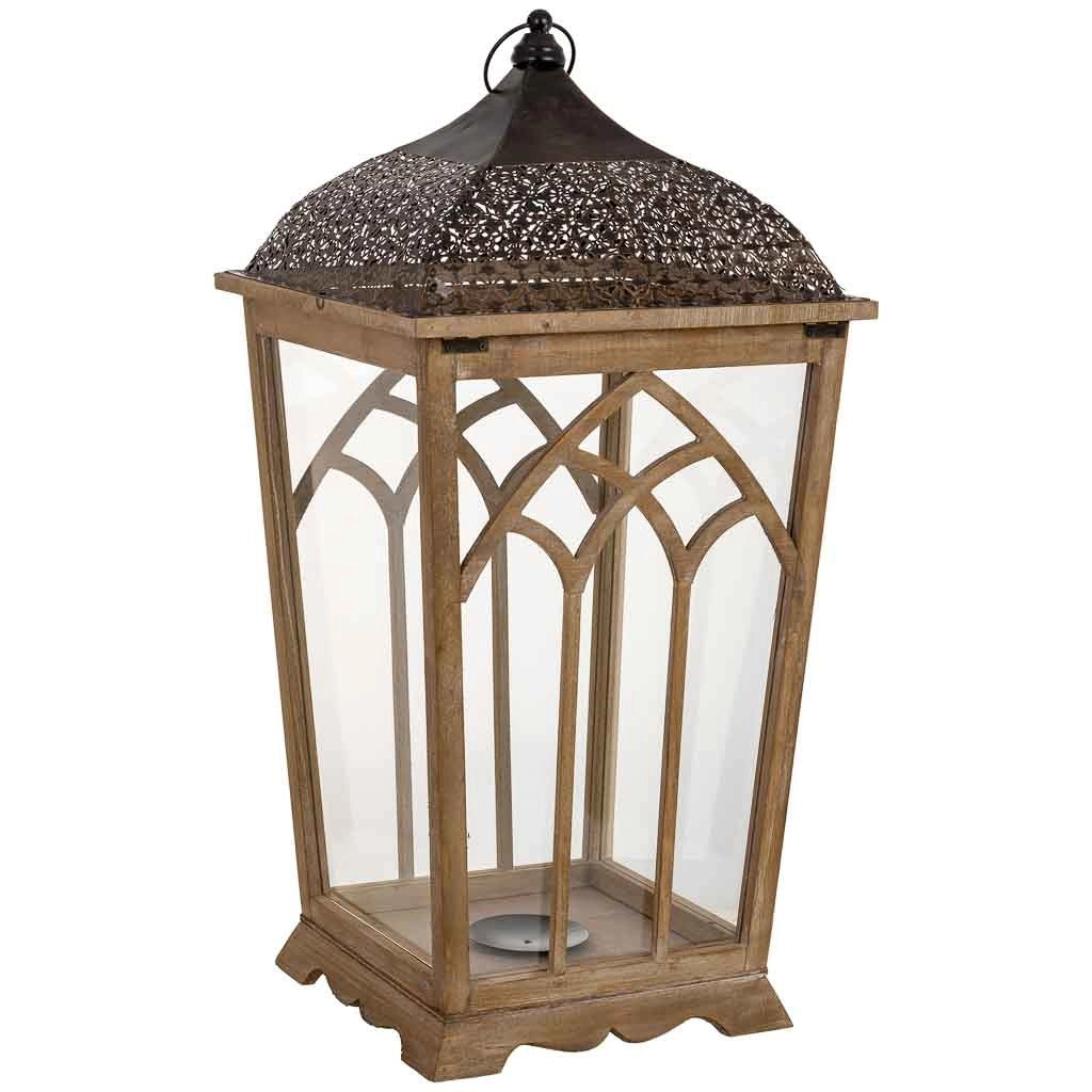 Lanterna in legno 35x35x72h cm