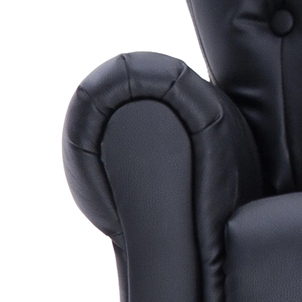 Poltrona reclinabile  in pelle sintetica nera 282274