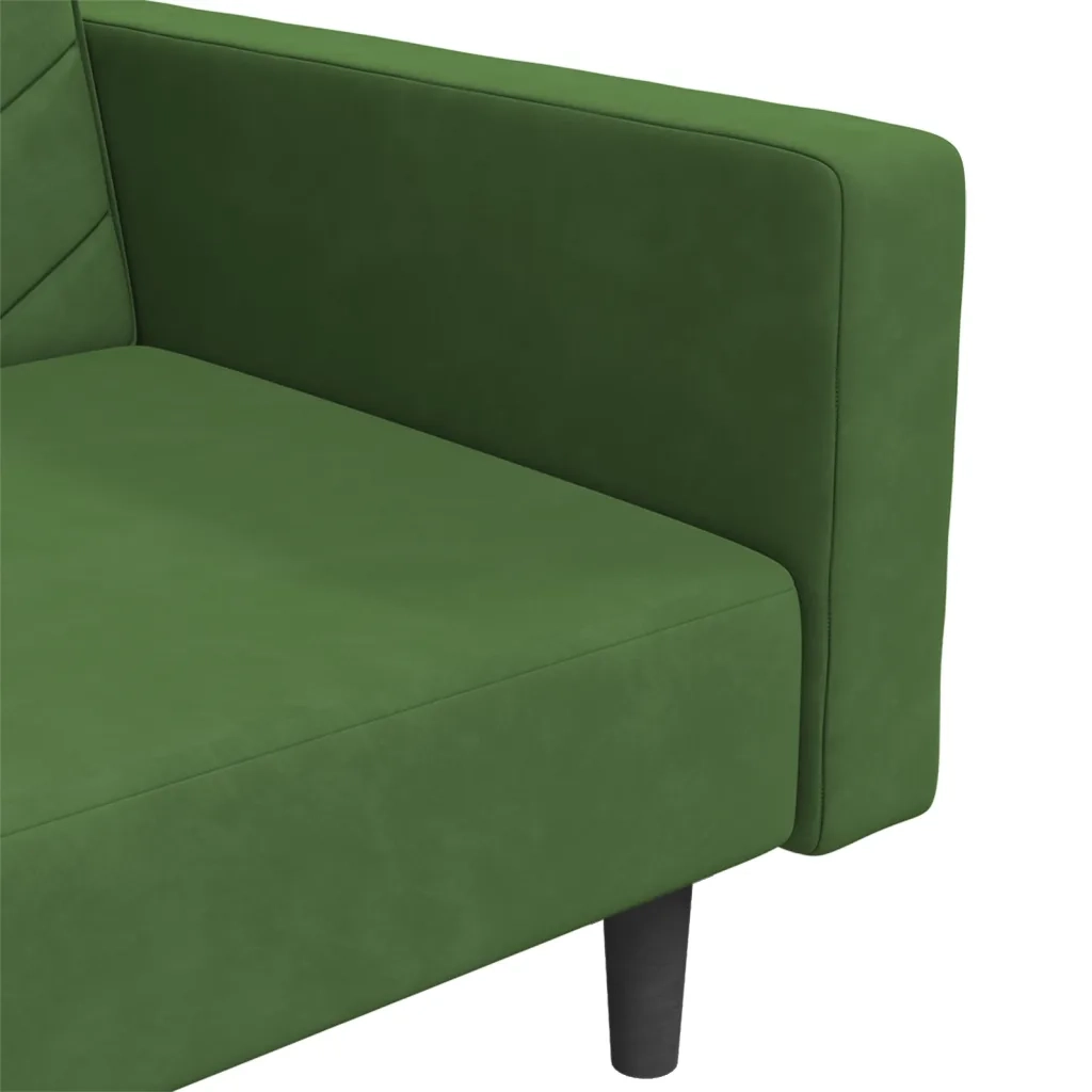 Divano letto | Sof¨¤ letto | Letto singolo a 2 Posti con 2 Cuscini Verde Scuro in Velluto