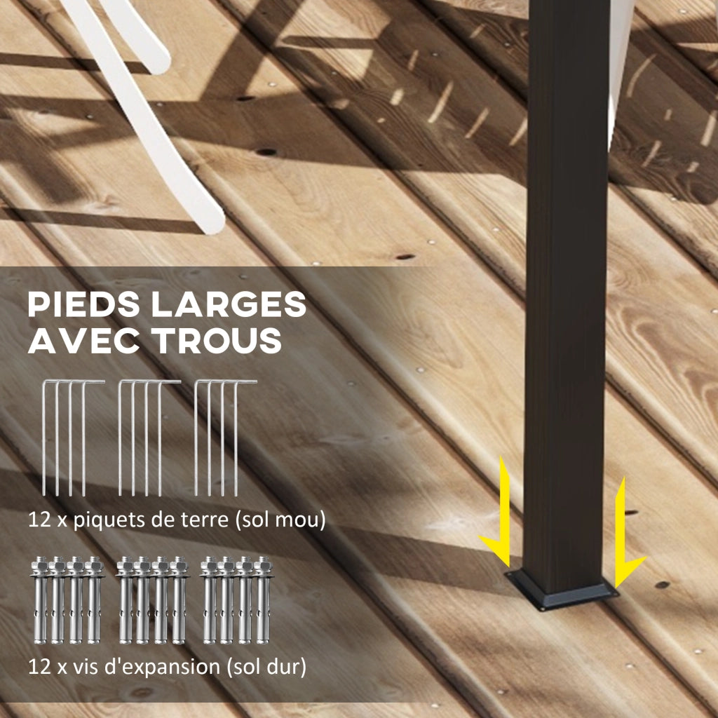 Pergola retrattile per terrazza ¨C zephmum ¨C 3.5x6 m in alluminio e poliestere grigio scuro