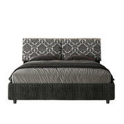 Letto imbottito Matrimoniale 160x200 cm tessuto Agata Mados - Senza rete,Blu/Blu