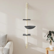 vidaXL Albero per Gatti con Tiragraffi a Parete Grigio Scuro 142,5 cm