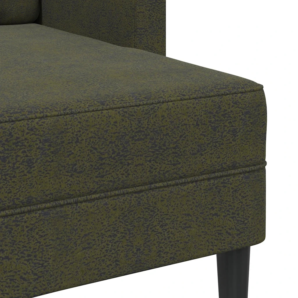 Divano | Divano da soggiorno | Sofa 2 Posti con Chaise a L Verde Militare 125 cm Similpelle