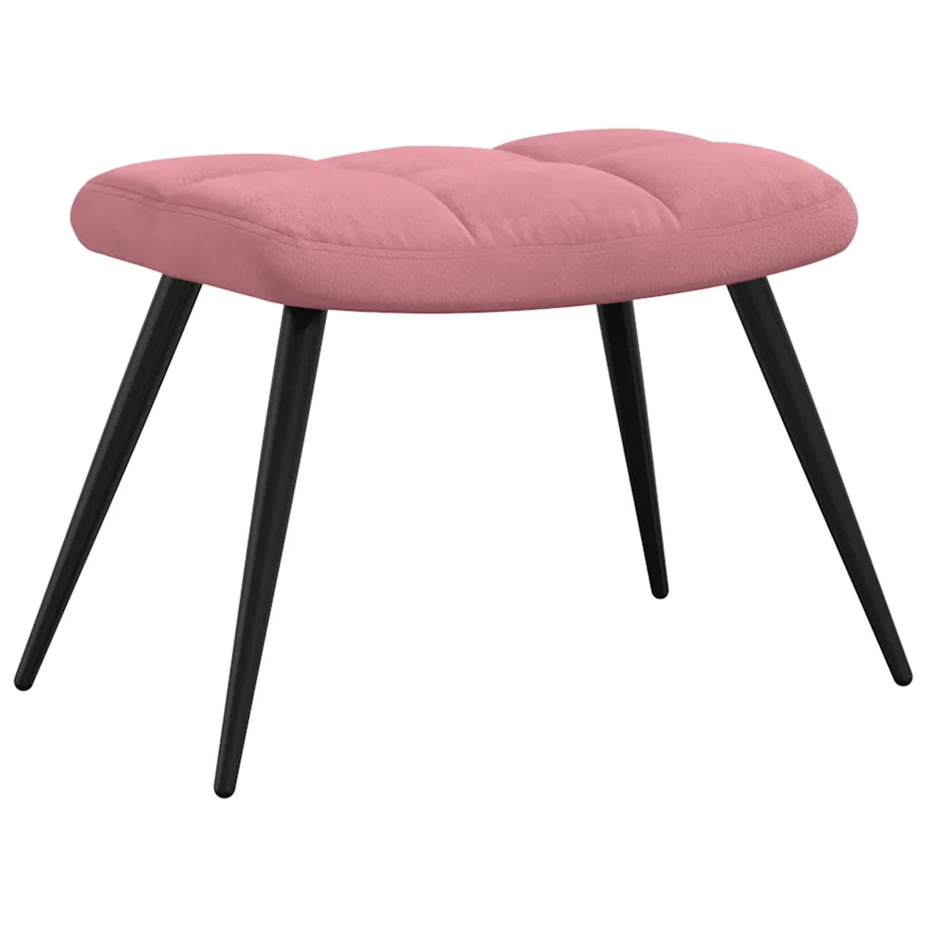 Poltrona Relax con Poggiapiedi Rosa in Velluto cod mxl 7316