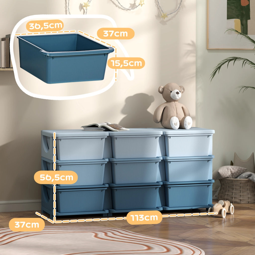 Cassettiera 9 Cassetti per Bambini ¨C Zephmum ¨C Blu