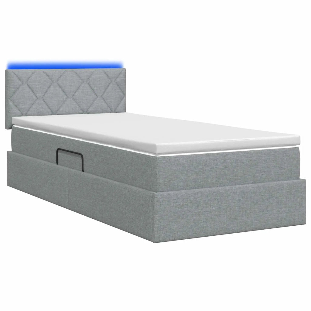 Letto con contenitore LED e materasso Grigio Chiaro 3459105