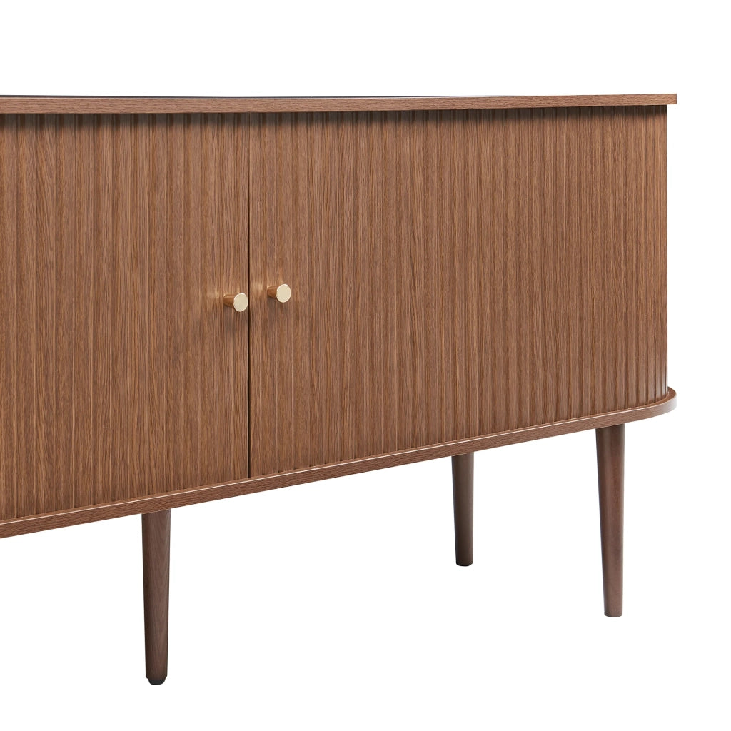 Credenza cassettiera mobile contenitore per soggiorno ingresso camera da letto 166 x 40 x 70 cm effetto noce 03_0009035