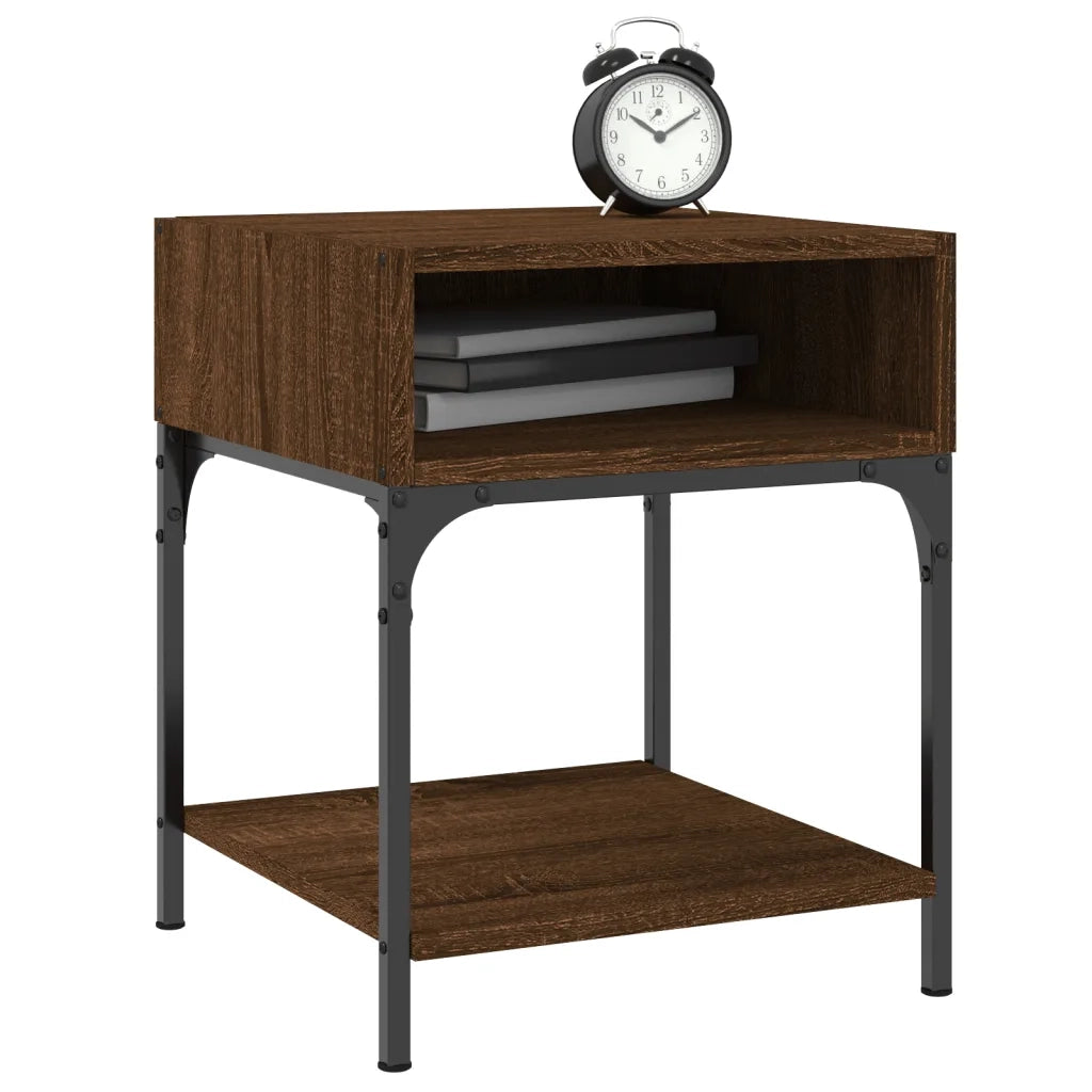 Set di 2 Comodini | Armadio da Notte | Mobiletto da notte Rovere Marrone 40x41x50 cm in Legno Multistrato