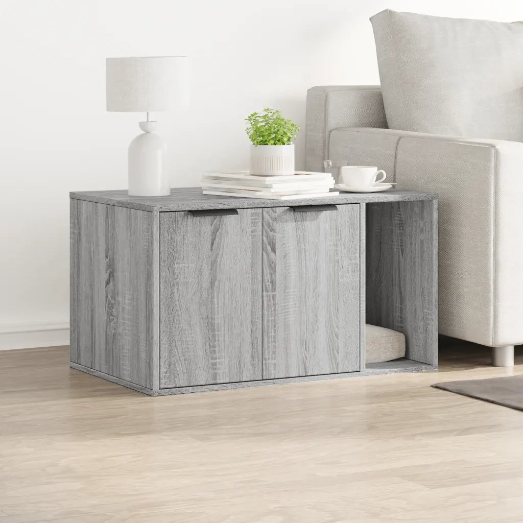 Recinto Lettiera Gatti Grigio Sonoma 80x50x45 cm in Truciolato