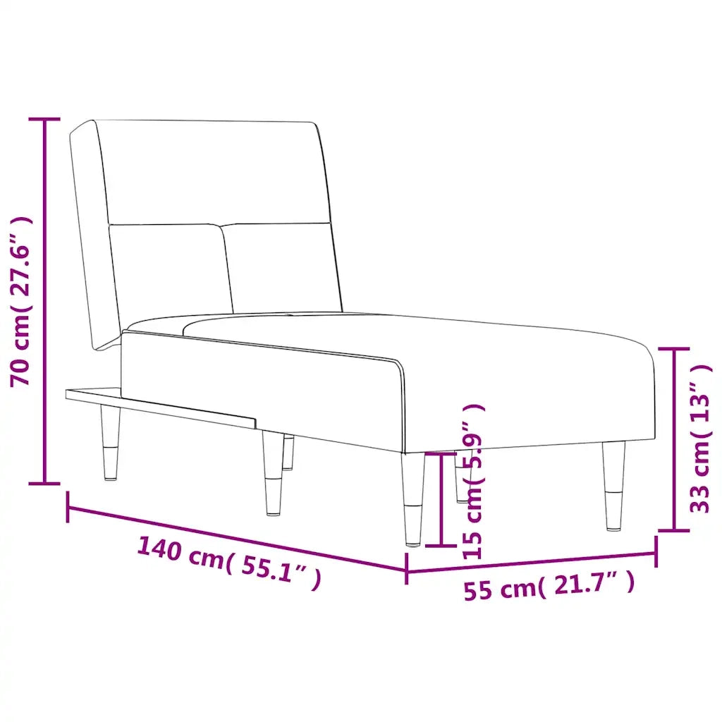Chaise Longue in Velluto Blu 352807