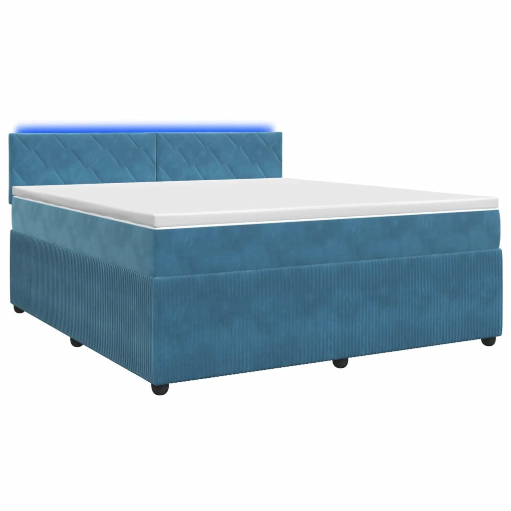 Letto box spring con materasso Blu 140 x 200 cm Velluto 3453165