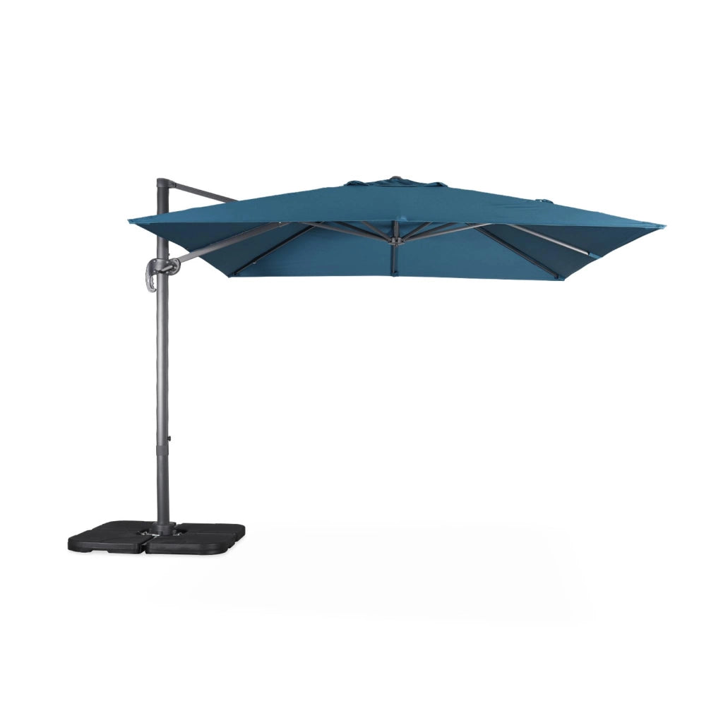 Ombrellone quadrato eccentrico, 3x3m, blu