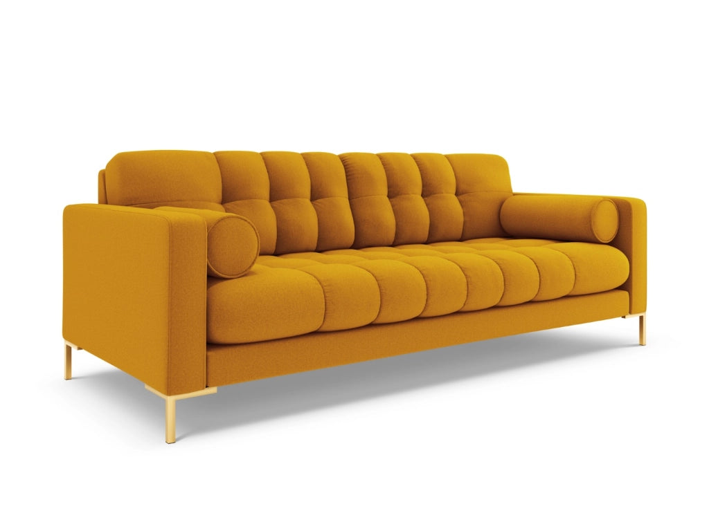 Cosmopolitan Design - Divano "Bali" 4 posti in tessuto strutturato giallo 