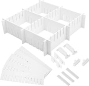 34 pezzi di carrello di plastica - Separatore di carrello adattabile per la casa - Separatori di organizzazione - Organizzatore di asciugamani - Separatore di frigorifero flessibile in bianco