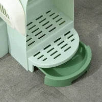 Lettiera per Gatti Chiusa con Coperchio Apribile e Vassoio Estraibile, 52x60x42 cm, Verde