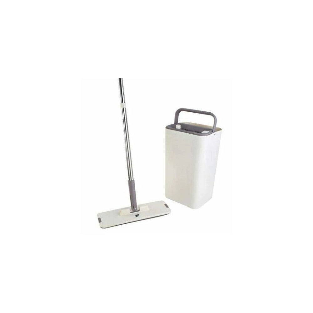 Trade Shop - Magic Flat Mop Mocio In Microfibra Lavapavimenti Pratico Con Secchio Strizzatore -