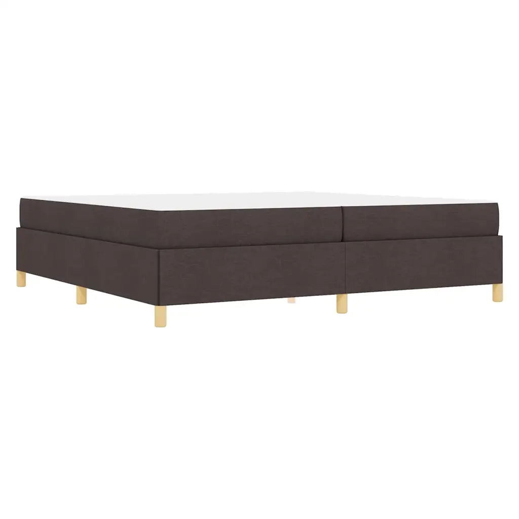 vidaXL Letto a molle Marrone scuro e Bianco 200 x 200 cm Tessuto